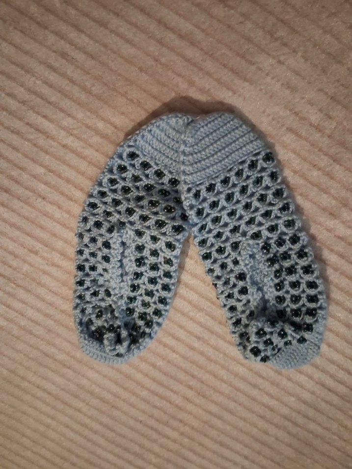 Erkek Bebek Mavi Örgü Patik - Görsel 5