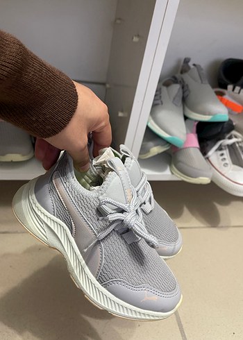 Gri Bağcıklı Spor Kadın Sneakers - Görsel 2