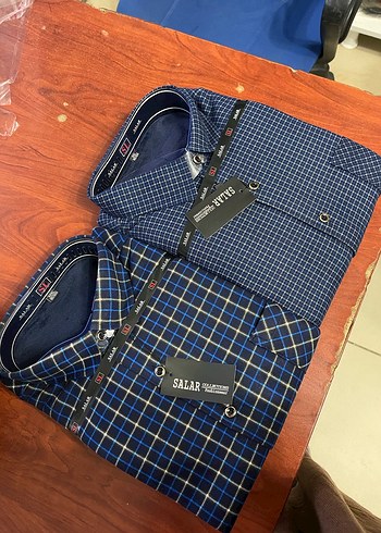 Erkek Lacivert Kareli Uzun Kollu Gömlek - Görsel 2