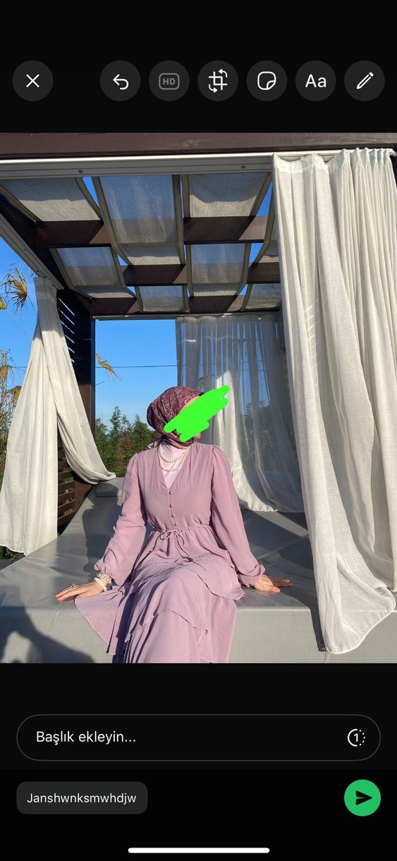 Mor, Uzun Kollu, Salaş Kesim Kadın Elbise - Görsel 2