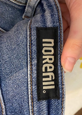 Düğmeli Mavi Denim Kadın Jean - Görsel 3
