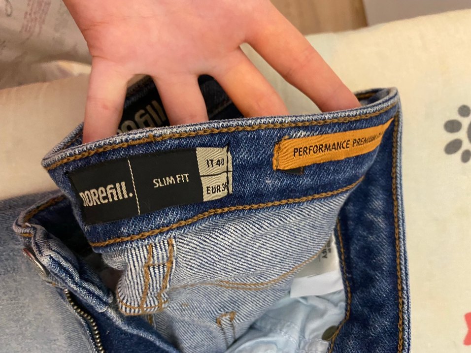Düğmeli Mavi Denim Kadın Jean - Görsel 2