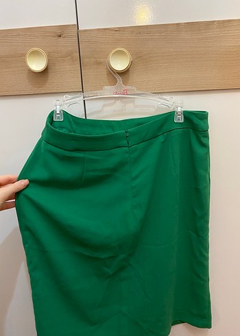 Yeşil Volanlı Midi Etek - Görsel 3