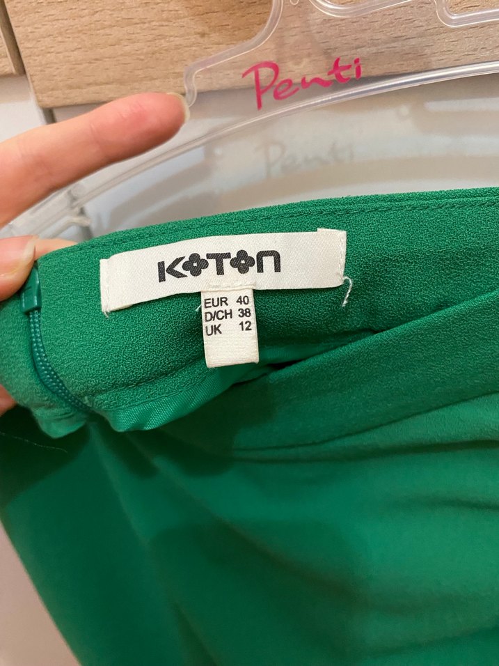 Yeşil Volanlı Midi Etek - Görsel 2