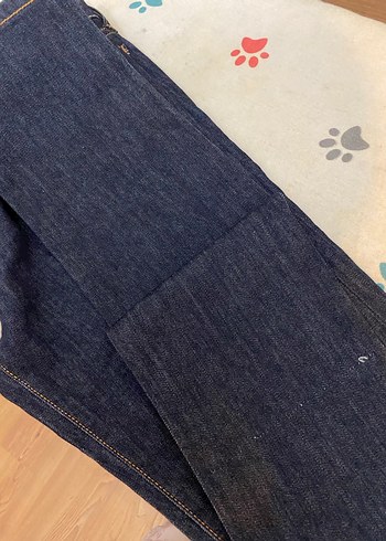 Lacivert Düğmeli Kadın Denim Pantolon - Görsel 5