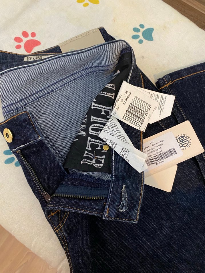 Lacivert Düğmeli Kadın Denim Pantolon - Görsel 2