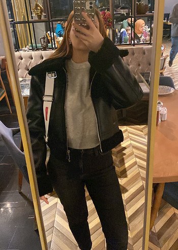 Mango kürk deri ceket - Görsel 4