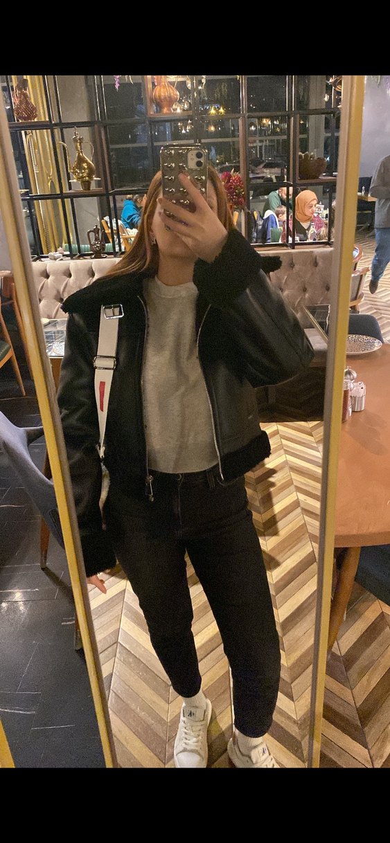 Mango kürk deri ceket - Görsel 4