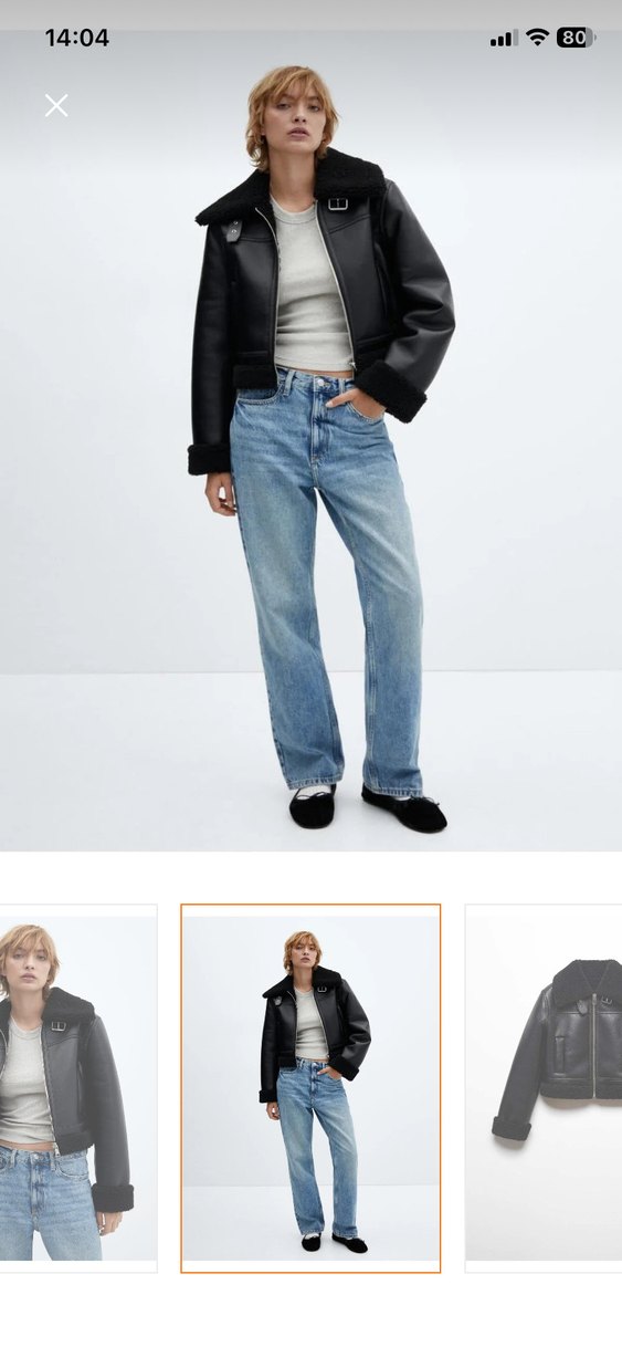 Mango kürk deri ceket - Görsel 2