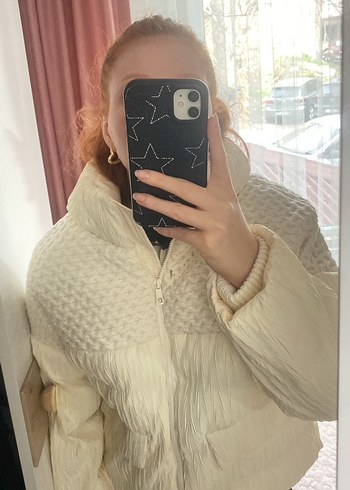 Ekru Comfort Fit Kadın Mont - Görsel 2