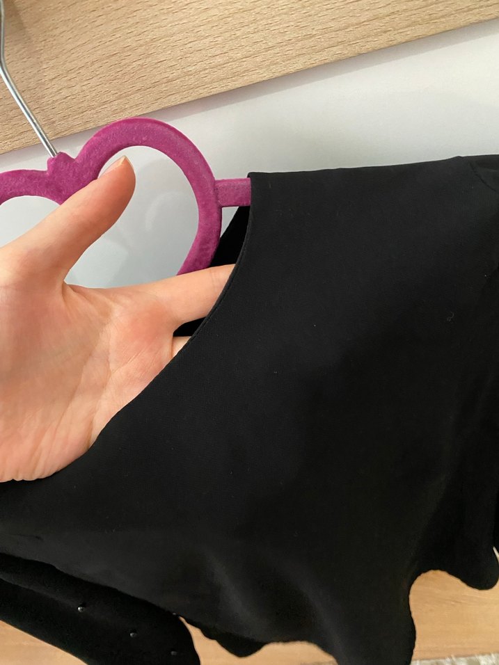 Dantel Detaylı Siyah Uzun Kollu Bluz - Görsel 5