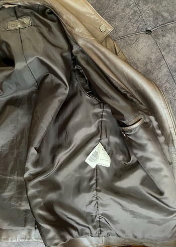 Desa erkek motorcu biker deri ceket L - Görsel 5