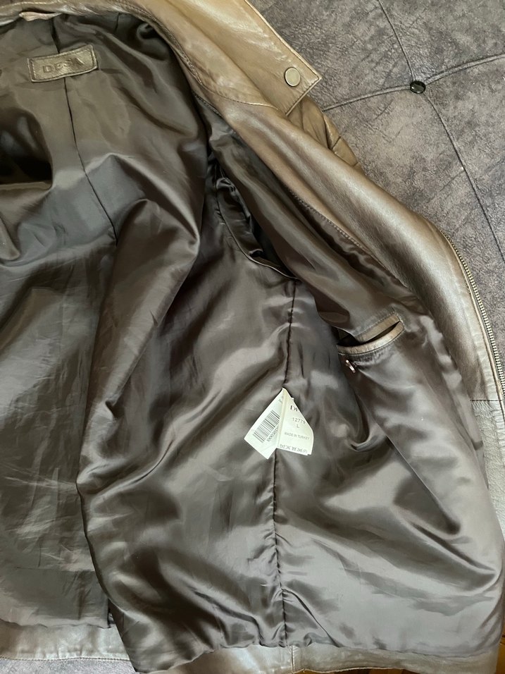 Desa erkek motorcu biker deri ceket L - Görsel 5