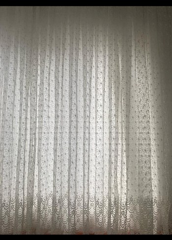 Beyaz Nakışlı Tül Perde - Görsel 2
