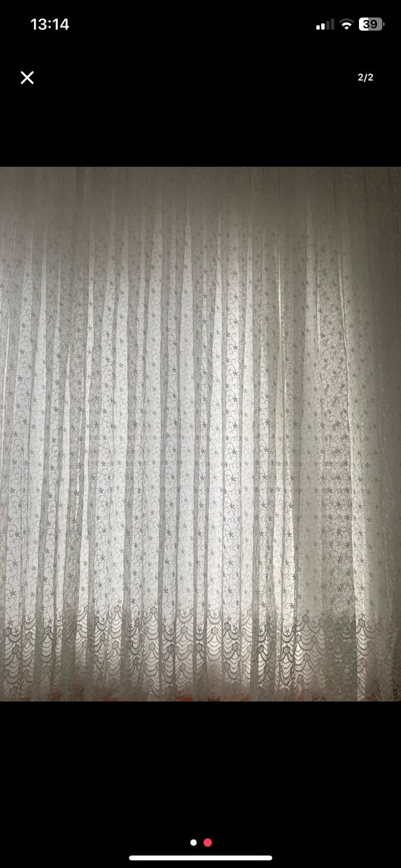 Beyaz Nakışlı Tül Perde - Görsel 2