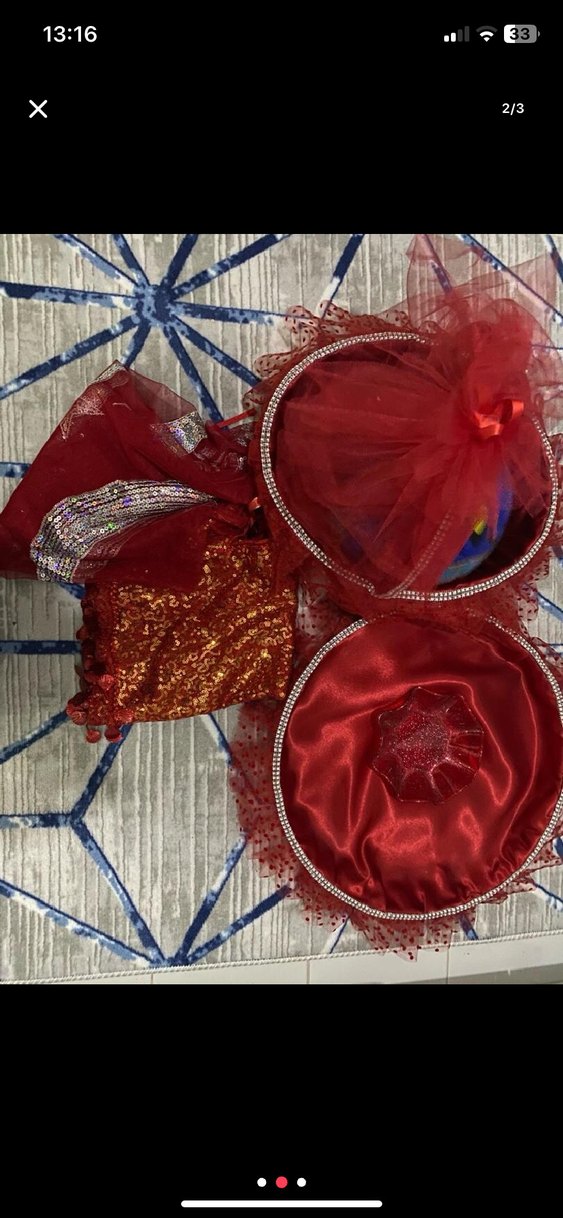 Kırmızı Parlak Fırfırlı Düğün Aksesuarı - Görsel 2