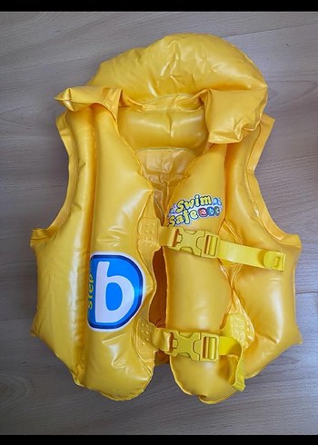 Sarı Çocuk Şişme Can Yeleği - Görsel 2