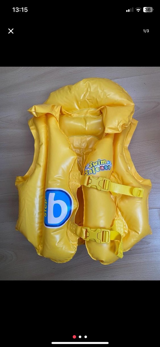 Sarı Çocuk Şişme Can Yeleği - Görsel 2