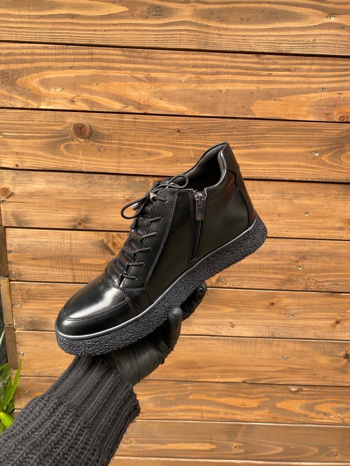 Siyah Bağcıklı Erkek Kauçuk Bot - Görsel 2