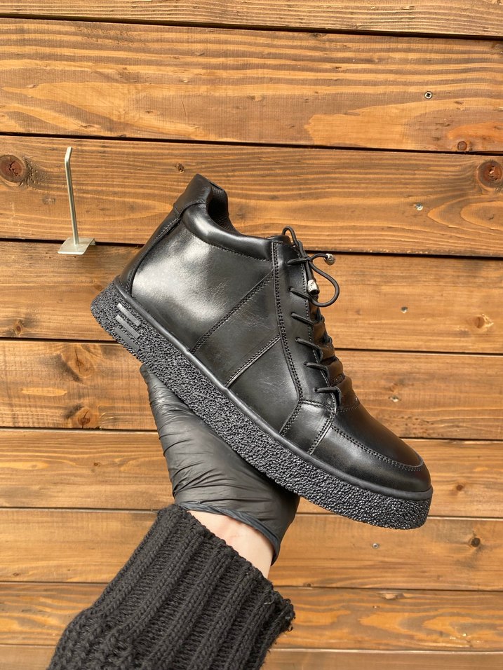 Siyah Bağcıklı Erkek Kauçuk Bot - Görsel 4