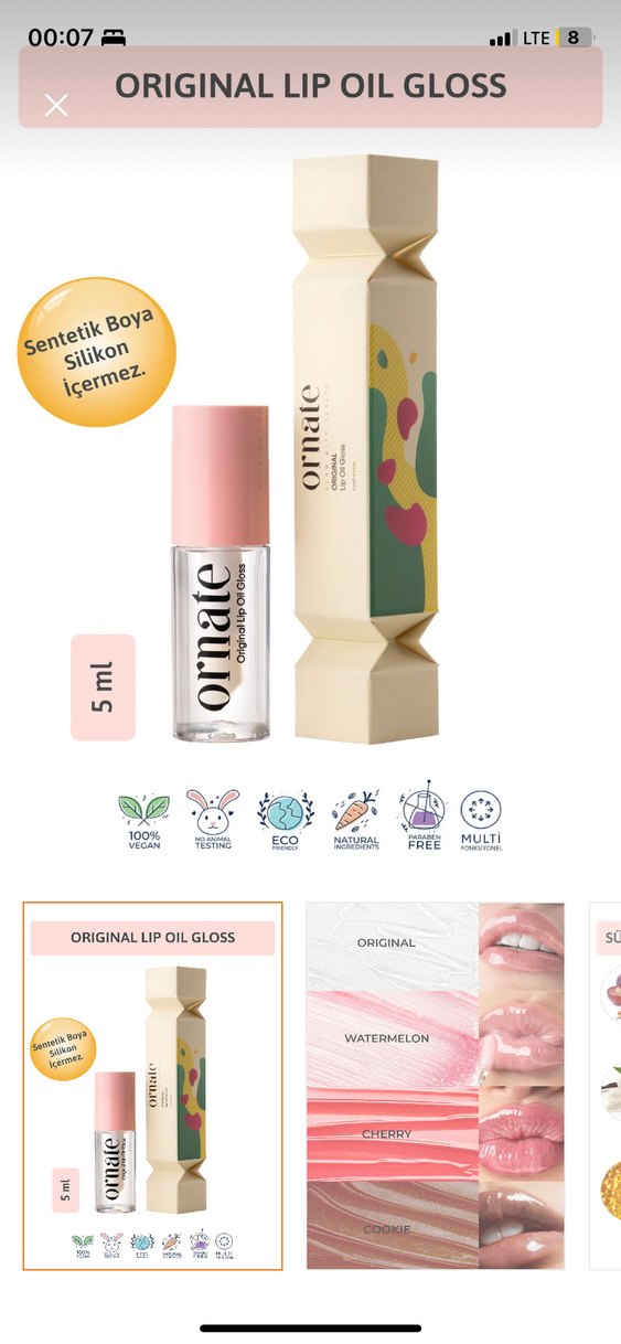 Ornate Vanillia Lip Oil - Görsel 2