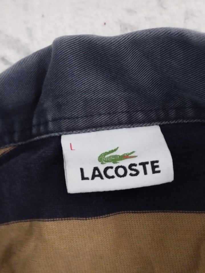 Düğmeli Uzun Kollu Kahverengi Lacivert Polo Tişört - Görsel 3