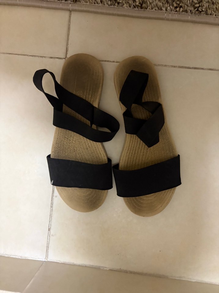 Siyah sandalet - Görsel 2