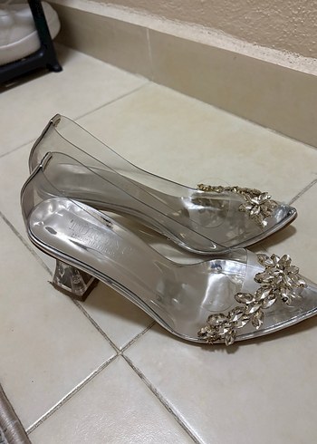 Beyaz şeffaf Stiletto Abiye Ayakkabı - Görsel 3