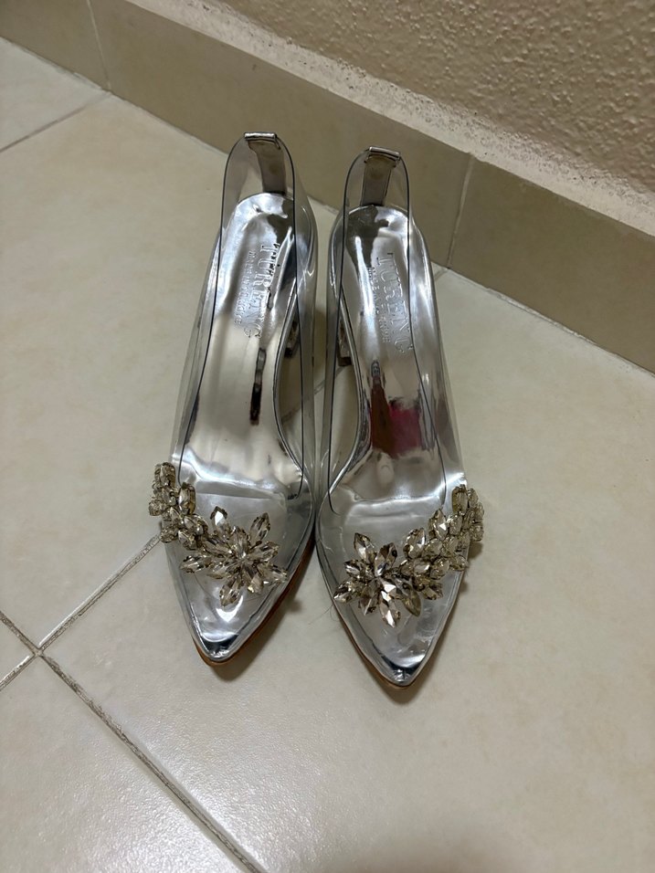 Beyaz şeffaf Stiletto Abiye Ayakkabı - Görsel 4