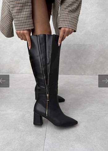 Siyah  Fermuarlı Çizme - Görsel 2