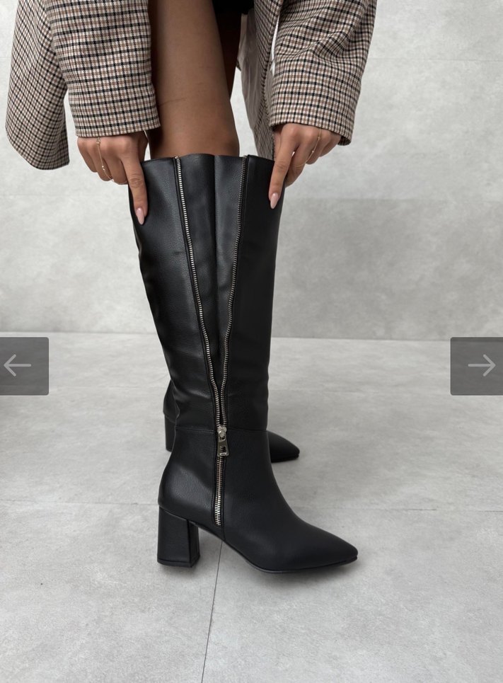 Siyah  Fermuarlı Çizme - Görsel 2