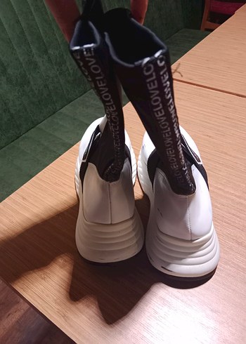 Beyaz Platform Topuklu Kadın Bot - Görsel 7