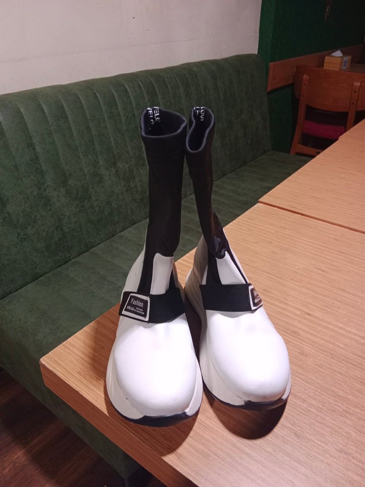 Beyaz Platform Topuklu Kadın Bot - Görsel 3