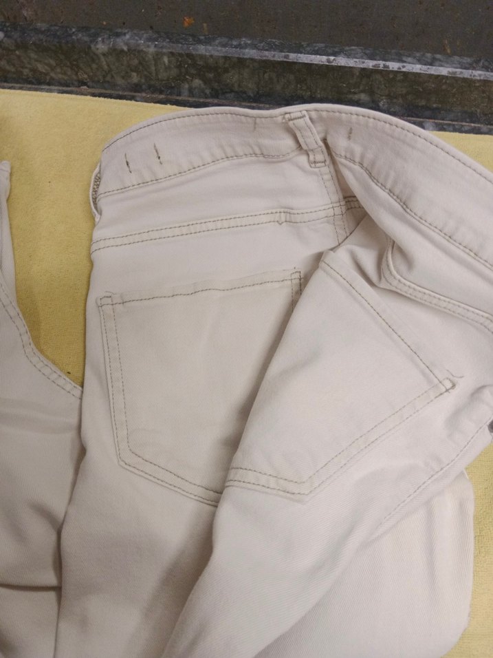 Düğmeli Beyaz Erkek Kot Pantolon - Görsel 5