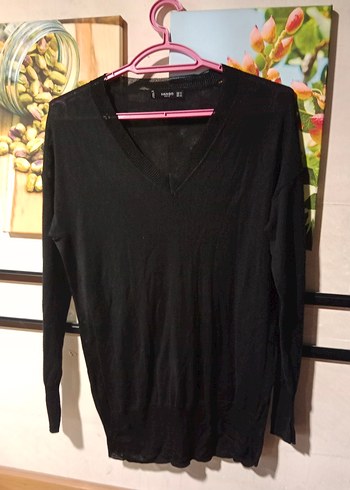 Mango siyah transparan triko - Görsel 3