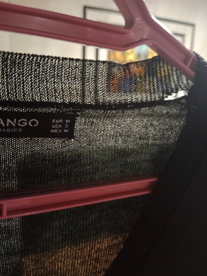 Mango siyah transparan triko - Görsel 2