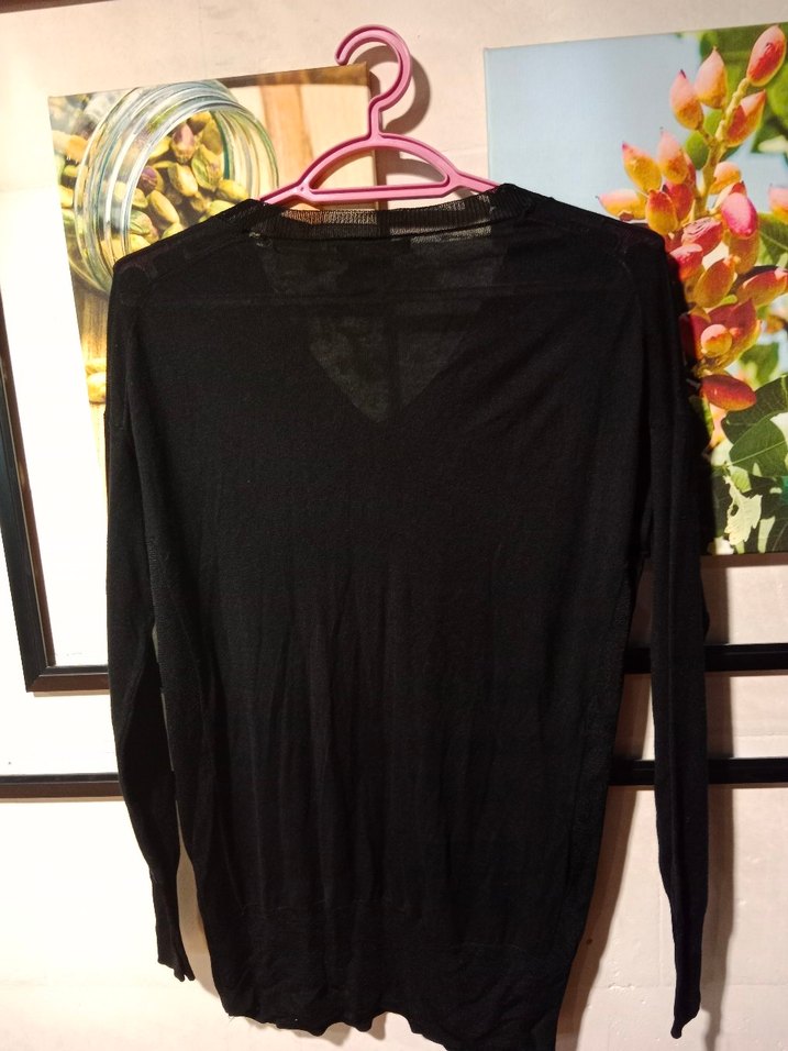 Mango siyah transparan triko - Görsel 5