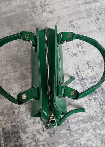 Yeşil Deri Kadın El Çantası - Görsel 2