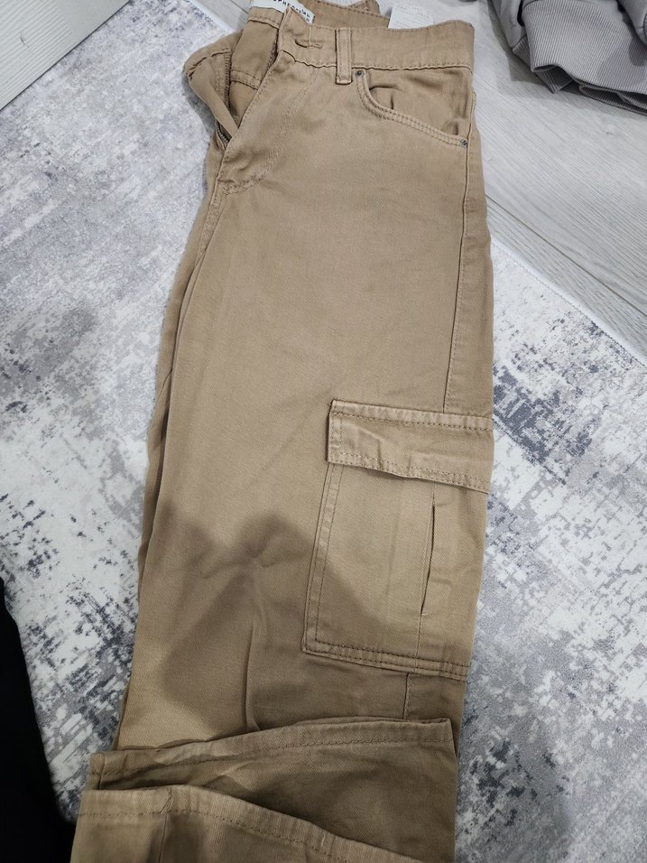 Kadın Kahverengi kargo pantolon - Görsel 2