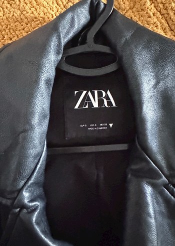 Siyah Parlak Biker Deri Ceket - Zara - Görsel 4