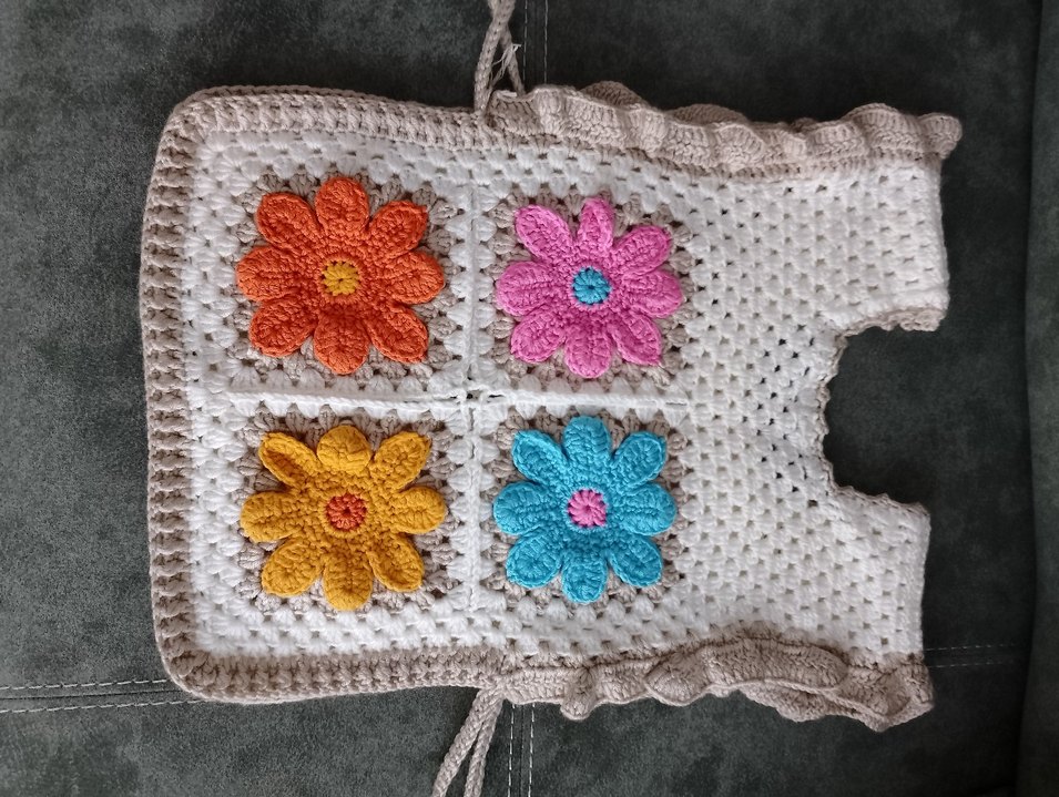 Kız çocuk papatya süveter - Görsel 5