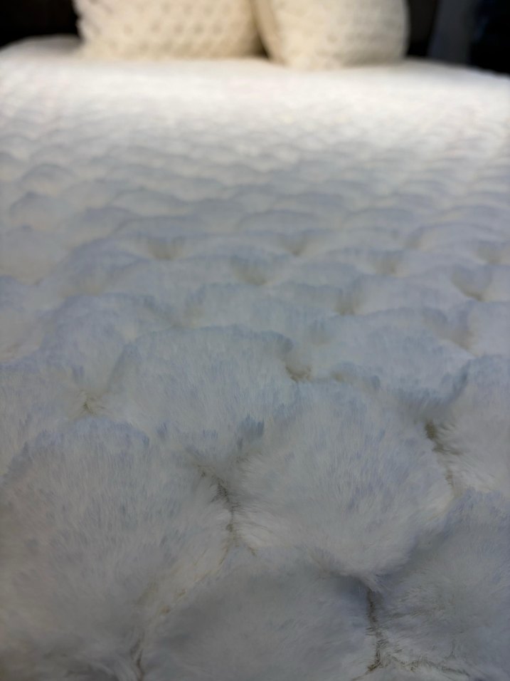 Merinos Diamond Tavşan Tüyü Kadife Battaniyeli Yatak Örtüsü - Görsel 4