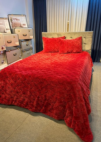 Merinos Diamond Tavşan Tüyü Kadife Battaniyeli Yatak Örtüsü - Görsel 3