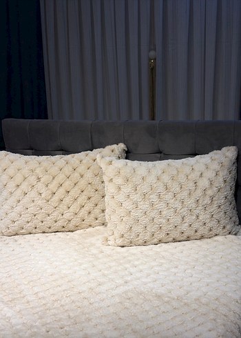 Merinos Diamond Tavşan Tüyü Kadife Battaniyeli Yatak Örtüsü - Görsel 3