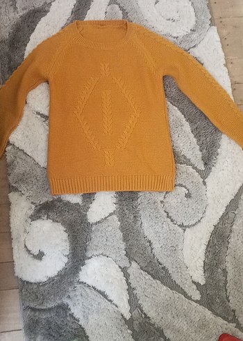 Kadın Turuncu Örgü Bisiklet Yaka Kazak - Görsel 2