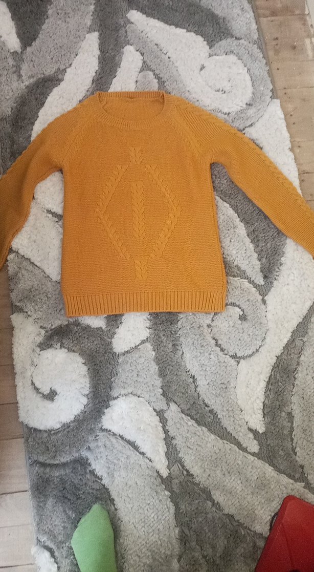 Kadın Turuncu Örgü Bisiklet Yaka Kazak - Görsel 2