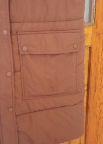 Düğmeli Kahverengi Kadın Yelek - Görsel 3