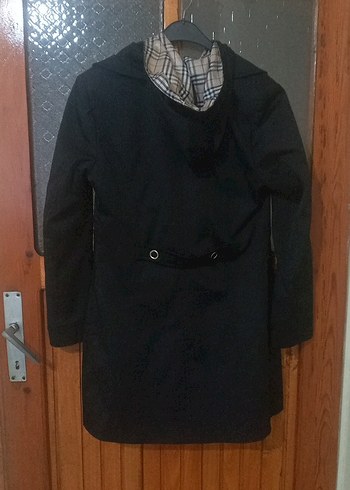 Düğmeli Siyah Gothic Midi Kaban - Görsel 3