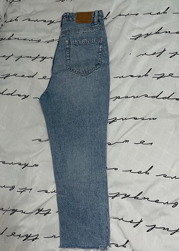 Düğmeli Düz Kesim Midi Kot Pantolon - Görsel 3