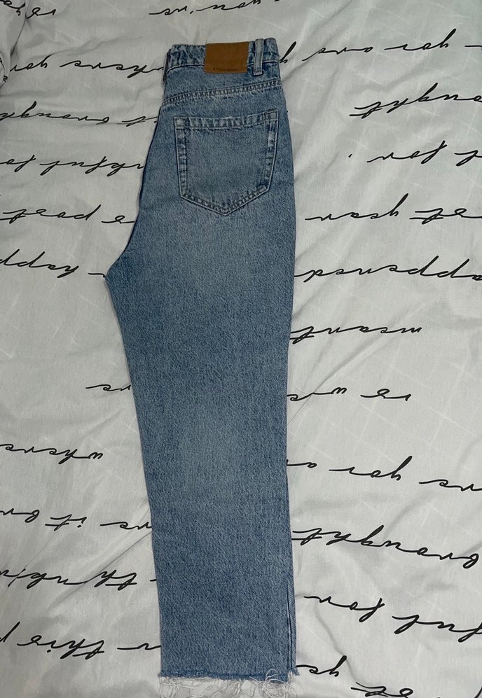 Düğmeli Düz Kesim Midi Kot Pantolon - Görsel 3